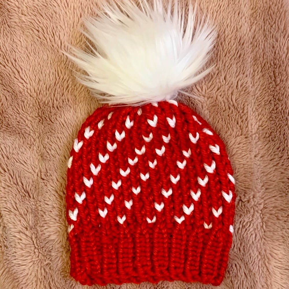 Valentine’s Day hat, hand knitted!